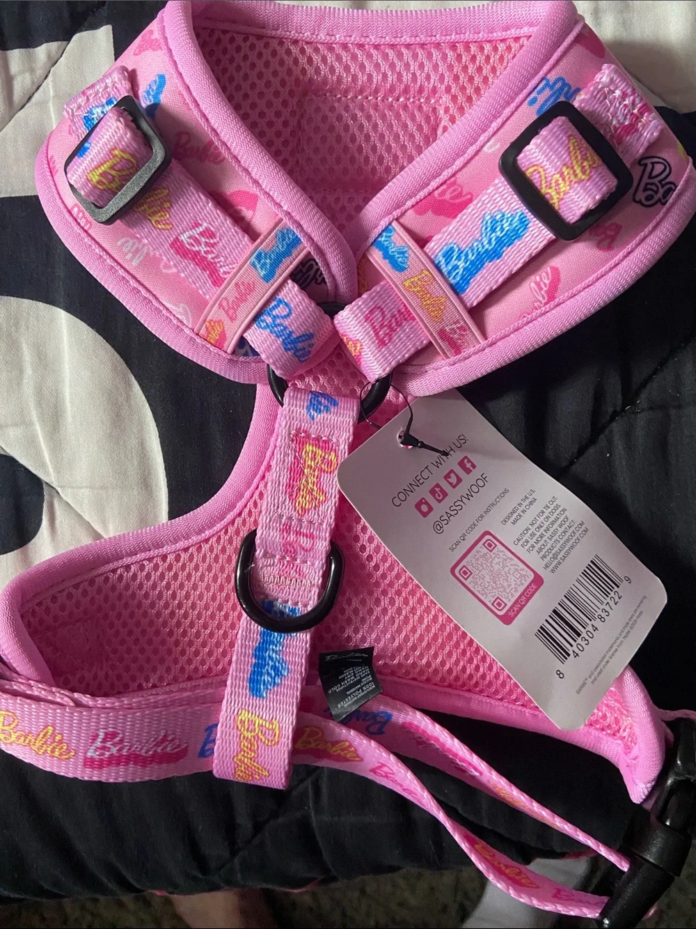 Barbie Pink 'Sassy Woof' Patterned Dog Harness